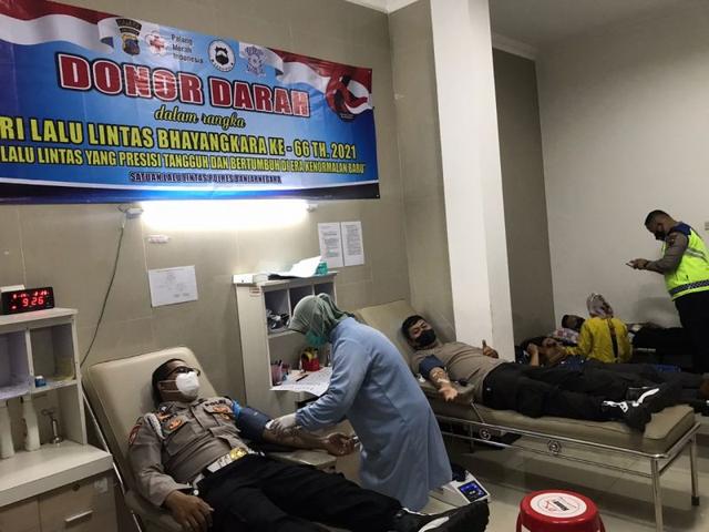 donor drah, hari lalu lintas Bhayangkara ke 66, hari lalu lintas Bhayangkara tahun 2021, berita terkini, berita hari ini, satlantas polres banjarnegara
