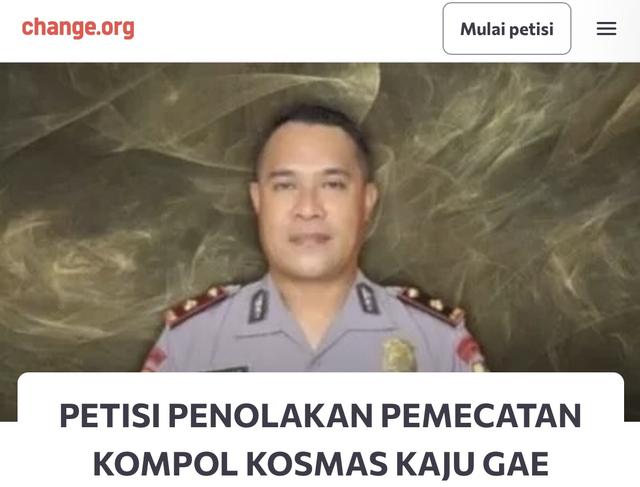 Siapa Pembuat Petisi Penolakan PTDH Kompol Cosmos?