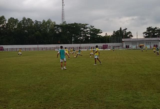 pemain persibangga digenjot latihan